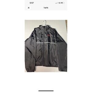 Vintage Sports Illustrated Mens Black Windbreaker Jacket XL Nylon Zip Up